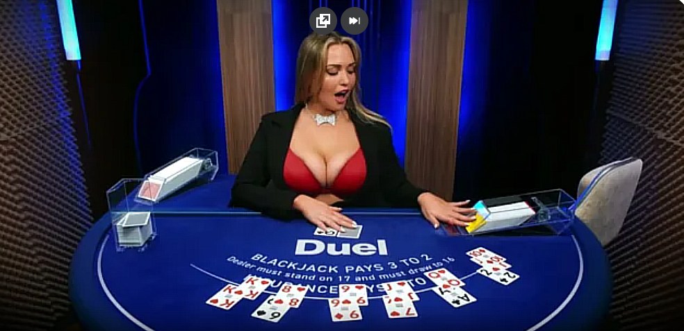 Mia Malkova at Duel Casino blackjack